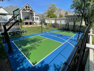 Sports Surfacing. Pickleball Court. Basketball Court. Basketball Court. Backyard Court.