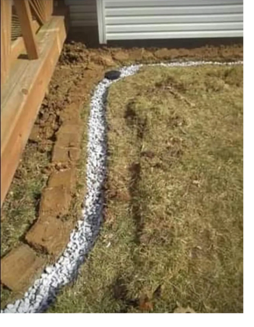 French drain installation.