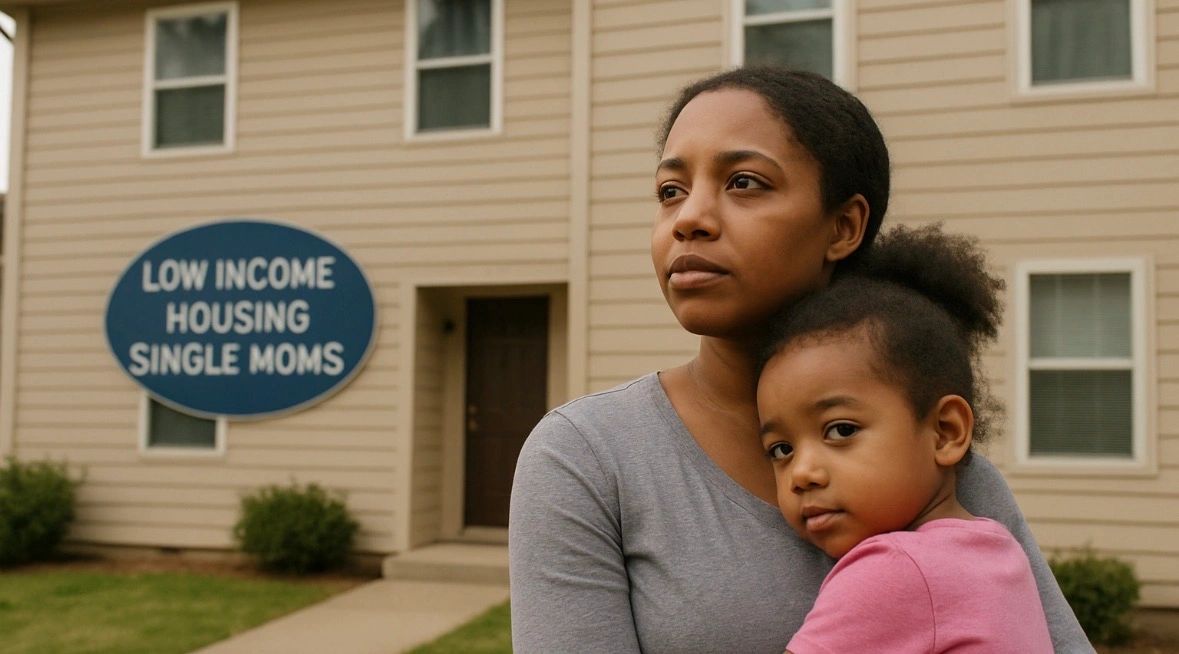 A mother holding her child
