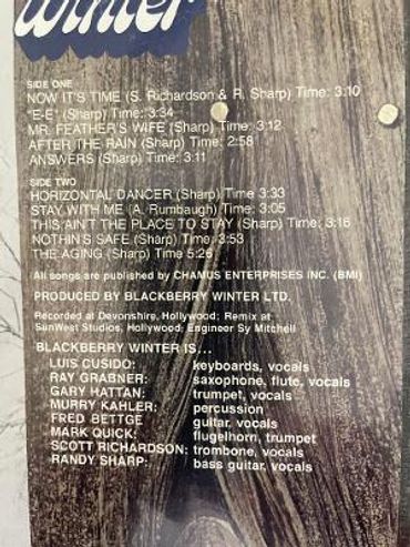 Rear album cover with songlist