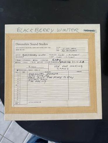 Devonshire Studios Tape Box from the first mixing sessions