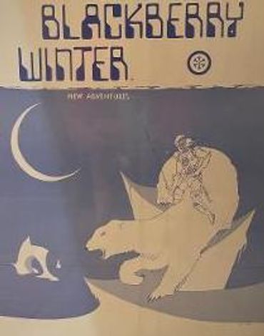 Blackberry winter cover of a bear and a crescent moon