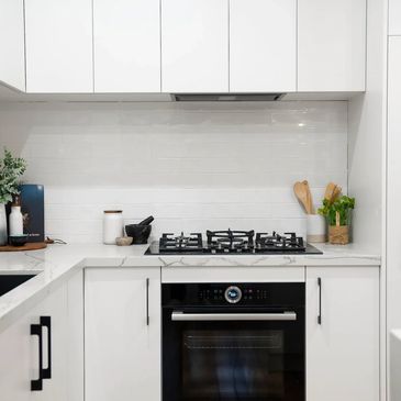 a new designer kitchen, white colour