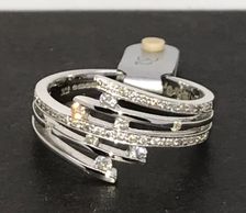 18ct white gold diamond multirow ring