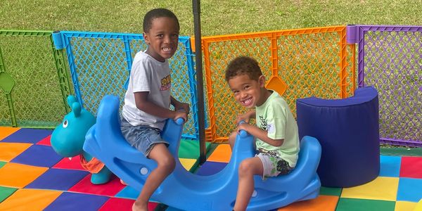 Toddler fun zone with bright soft equipment