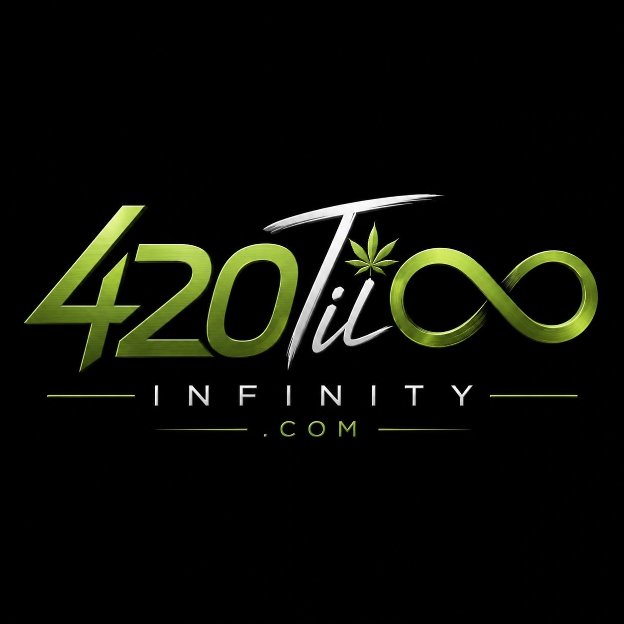 420Tii Infinity logo with a cannabis leaf and infinity symbol.