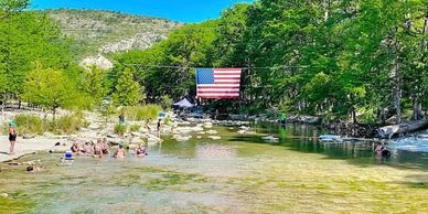 This is an image of the Frio Country Campgrounds crossing on the Frio River in Concan Texas.