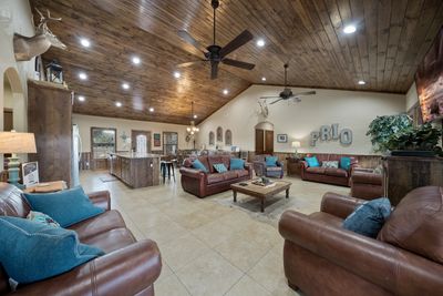 Image of Great Room at Rustic Rivera Lodge in Concan, TX near the Frio River.