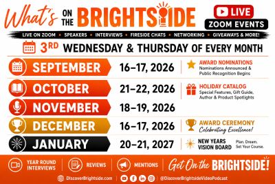Brightside monthly Zoom events schedule from September 2026 to January 2027.