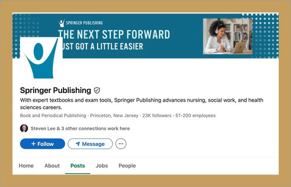 Header image and copy for a LinkedIn profile.