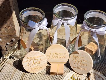 Memorial jars where you can write notes to people who have passed away, Second Nature at Reads Creek