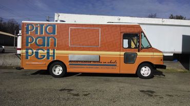 Pita Pan Food Truck Wrap, Simple clean Design. Plus printing and installation.