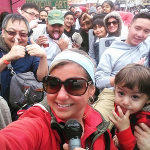 Mariana Hammann leading a tour.