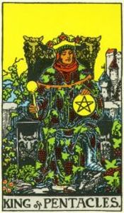 King  of Pentacles Tarot Card Public Domain 'Pamela-A' deck of 1910