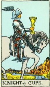 Knight  of Cups Tarot Card Public Domain 'Pamela-A' deck of 1910