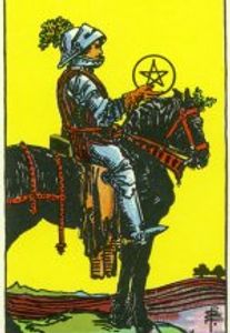 Knight of Pentacles  Tarot Card Public Domain 'Pamela-A' deck of 1910