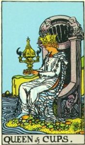 Queen of Cups Tarot Card Public Domain 'Pamela-A' deck of 1910
