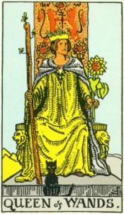 Queen of Wands Tarot Card Public Domain 'Pamela-A' deck of 1910