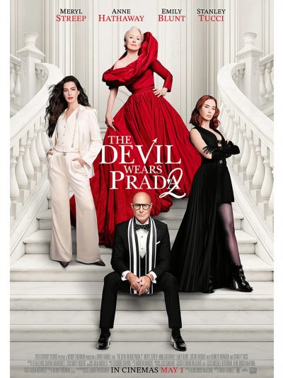 Poster for The Devil Wears Prada 2 featuring main cast.
