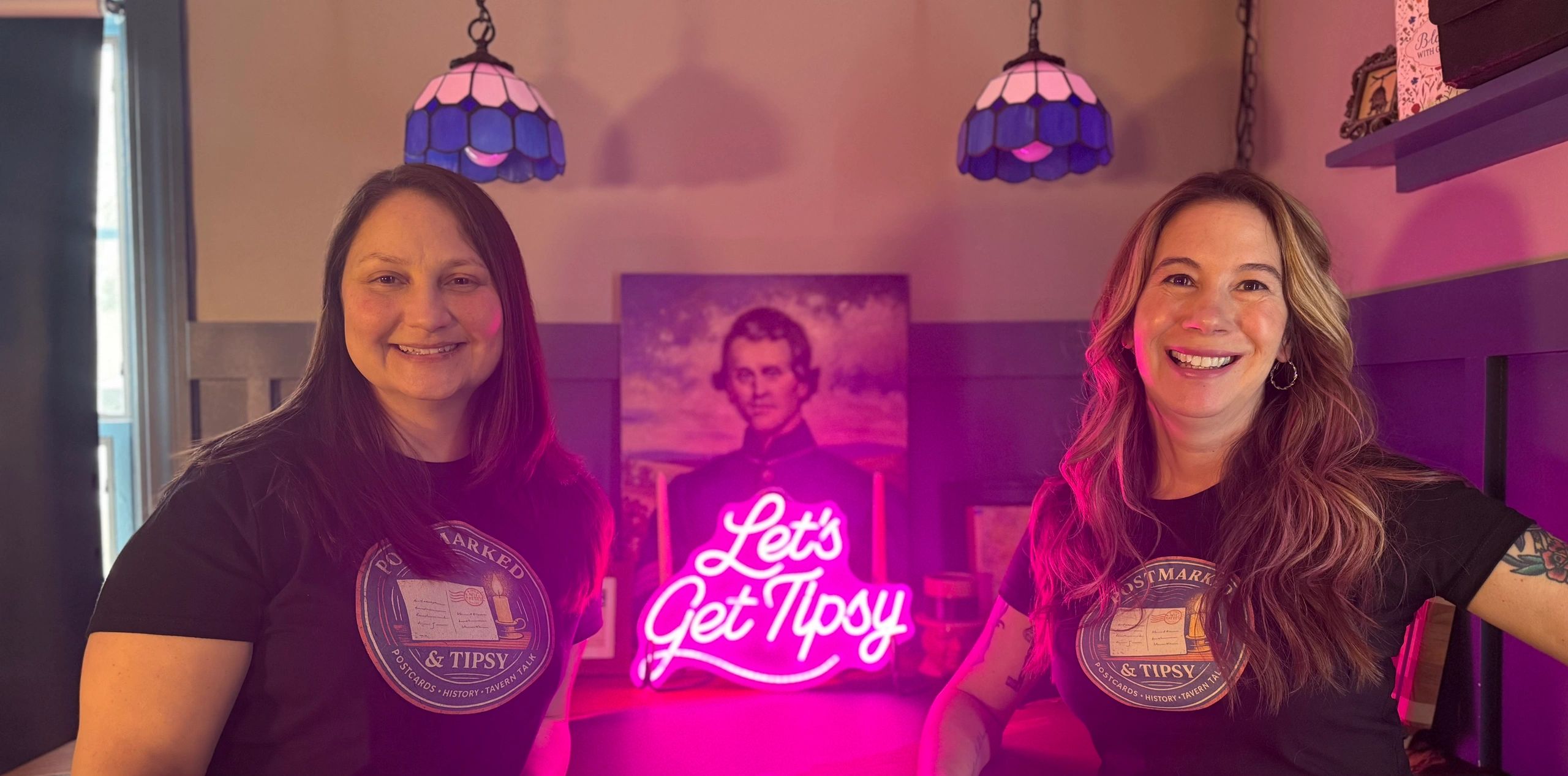 Jessica and Kara hosts of Postmarked & Tipsy