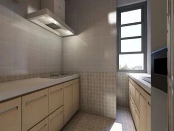 cement boards applied in kitchen
