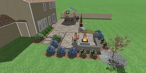 rendered image of a 3d landscaping design.