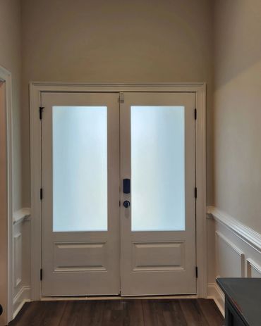 SPF Frosted Glass window tint renews windows with privacy. For UV safe Sunlight comfort. Wetumpka AL