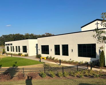 window safety was gained with SPF Private Plus Tint blocking heat gain at Auburn Community Church. Alabama