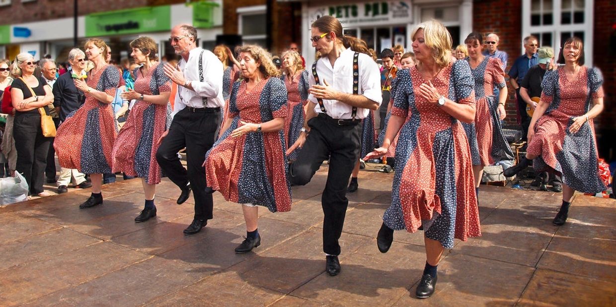 group of people clogging