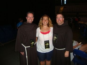 Sharon with Fr Mike and Fr Tom who went to World Youth Day 2005 in Germany with her