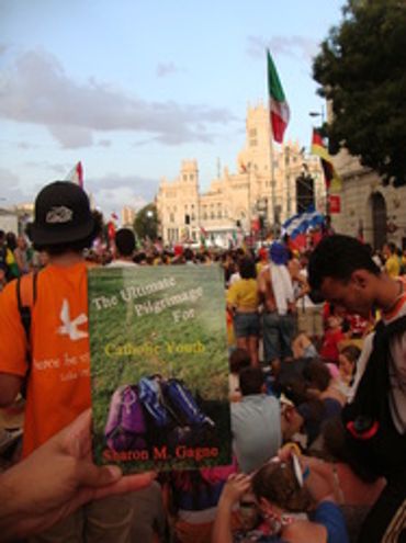 The Ultimate Pilgrimage for Catholic Youth book in Madrid at World Youth Day in 2011.