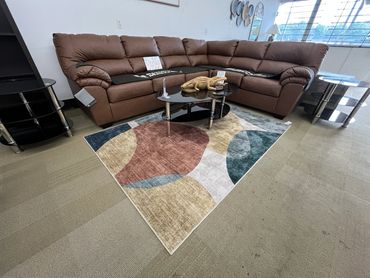 (In stock)
Ashley signature Willowbend Sectional, Caramel
(Was $1299)
Now $1099