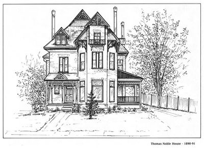 A drawing of John Noble's home built in 1890/91, current home of the clinic.