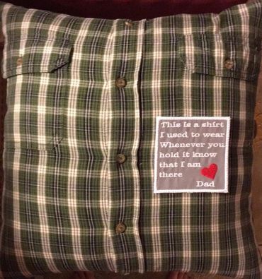 Memory Pillow made with a loved one's shirt