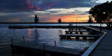 Torch Lake image of the docks in Alden Michigan 