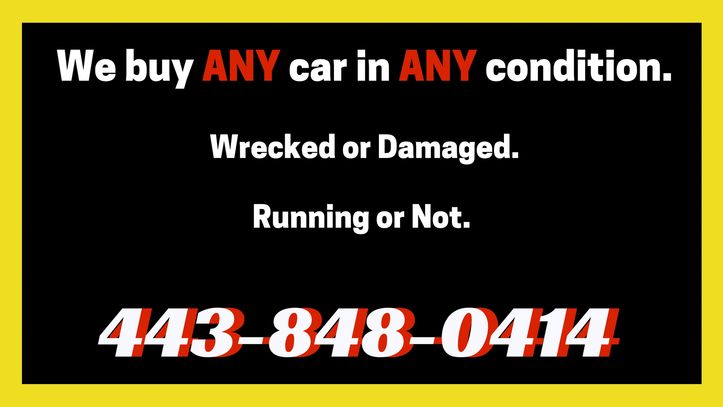 Wrecked or damaged car. Cash for car. Money for car. Money for junk car.