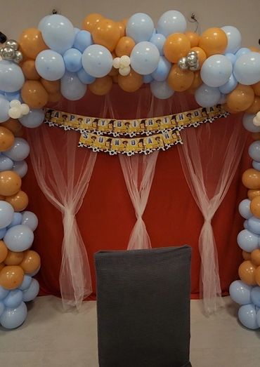 Birthday decoration for a kid inside a kids play area in Coimbatore, The Play Kingdom.