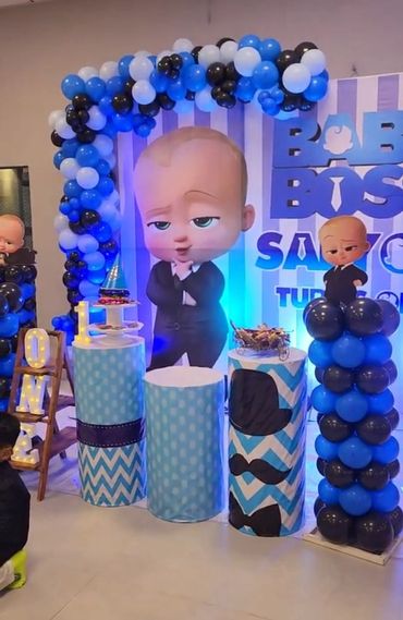 Birthday decoration for a kid inside a kids play area in Coimbatore, The Play Kingdom.