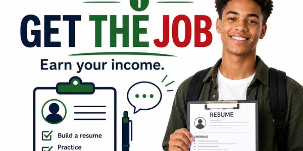 Young man holding a resume with a job preparation checklist beside him.