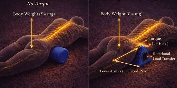 Foam roller torque physics comparison.