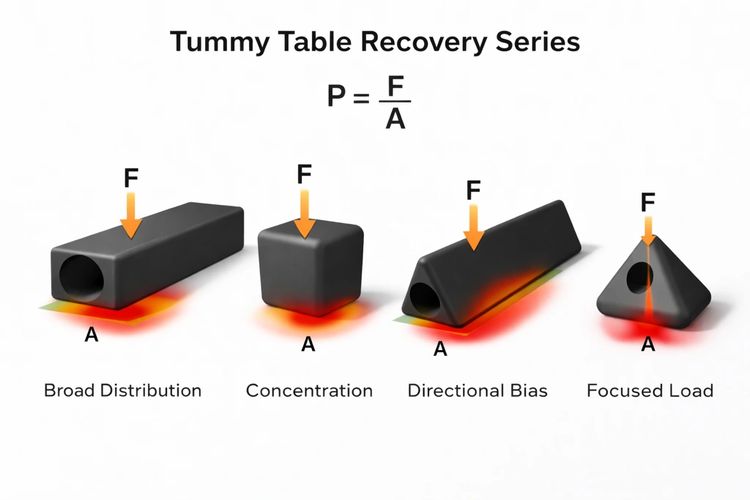 Foam roller pressure physics infographic.