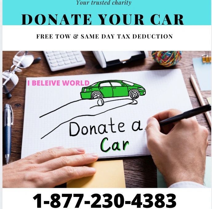 Charity car donation with free tow and tax deduction.