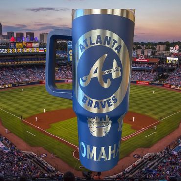 Atlanta braves laser engraved tumbler