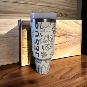 custom christian laser engraved tumbler