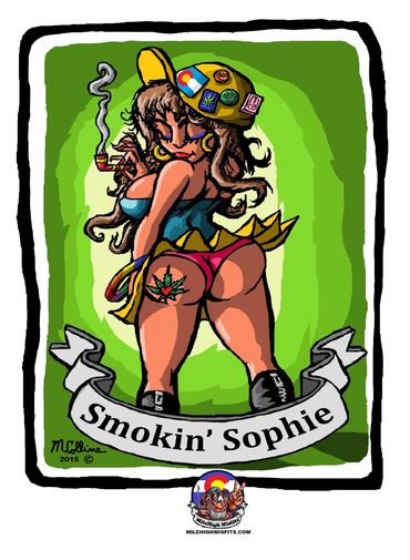Smokin Sophie 11' x 17" print on hemp paper