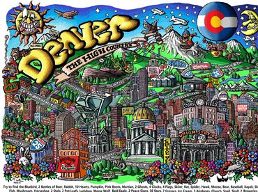"Distorted View of Denver" is an 11" x 17" Print on Hemp Paper
