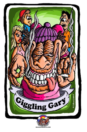 Giggling Gary is an 11" x 17" Print on Hemp Paper