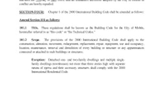 Copy of local Building Code Mobile, AL. Roof replacement and roof repair.