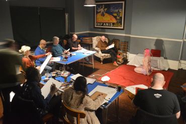 Hula Hoop performer Storm Hooper poses for Love2Sketch art class.