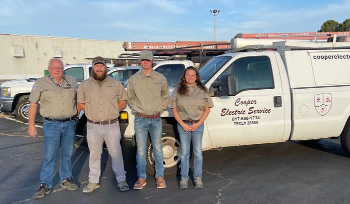 Left to right, Owner/Master Electrician: David Cooper, Electricians: Andrew, Dawson and Kristin